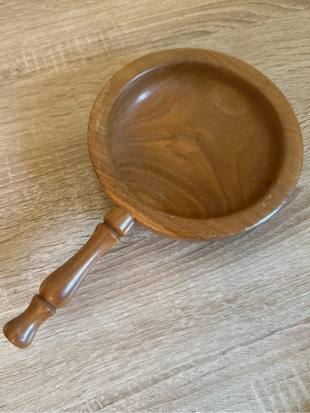 Hand-Carved Wooden Serving Bowl with Handle 8 oz Cottagecore woodcroftery